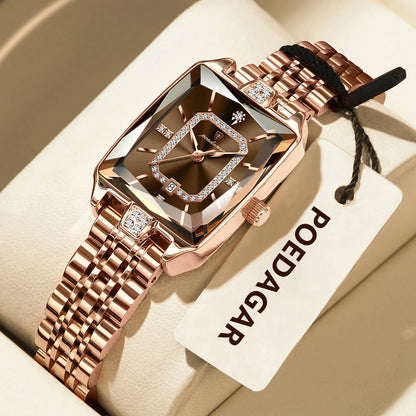 POEDAGAR Luxury Brand Ladies Wristwatch Waterproof Stainless Steel Date Women Watch Casual Fashion Quartz Women’s Watches Reloj