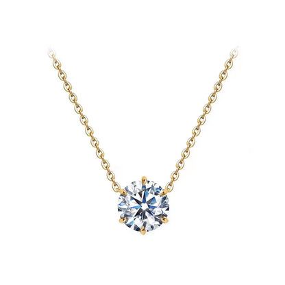 S925 Sterling Silver Necklace Set with Zircon Electroplated 14k Gold Women's Fine Style