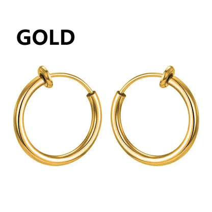 1 Pair Punk Stealth Clip On Earrings | No Hole Ear Cuff and Helix Ring Set