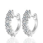 NeeTim 3mm D Color Moissanite Earrings 925 Sterling Silver Plated White Gold Hoop Earring for Women Wedding Party Fine Jewelry