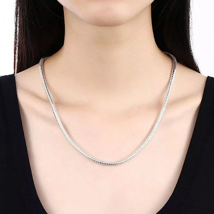 40-60cm 925 sterling Silver solid 3MM Chain Snake Necklace Bracelet Fashion Jewelry For Women Men Sets  Charm Wedding