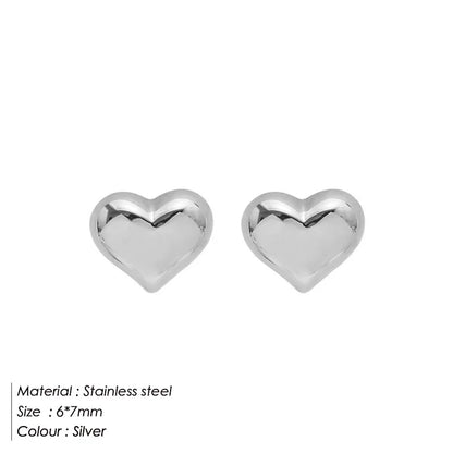 SUNIBI Stainless Steel Stud Earring for Women Gold Color Silver Color Simple Earrings Wives Smooth Thick Hoop Fashion Jewelry
