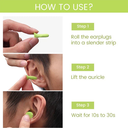 Sleeping Noise Reduction Earplugs | Slow Rebound Sponge Earplugs for Women with Small Ear Canals