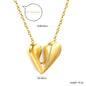 ASONSTEEL Heart Pendant Necklace | Romantic Gold Stainless Steel Choker for Women