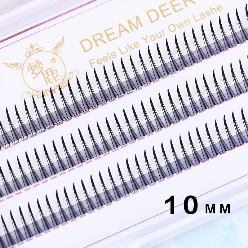 Brown Lashes A Type False Eyelashes 8-12mm | Natural Fairy Lash Clusters for Korean Makeup