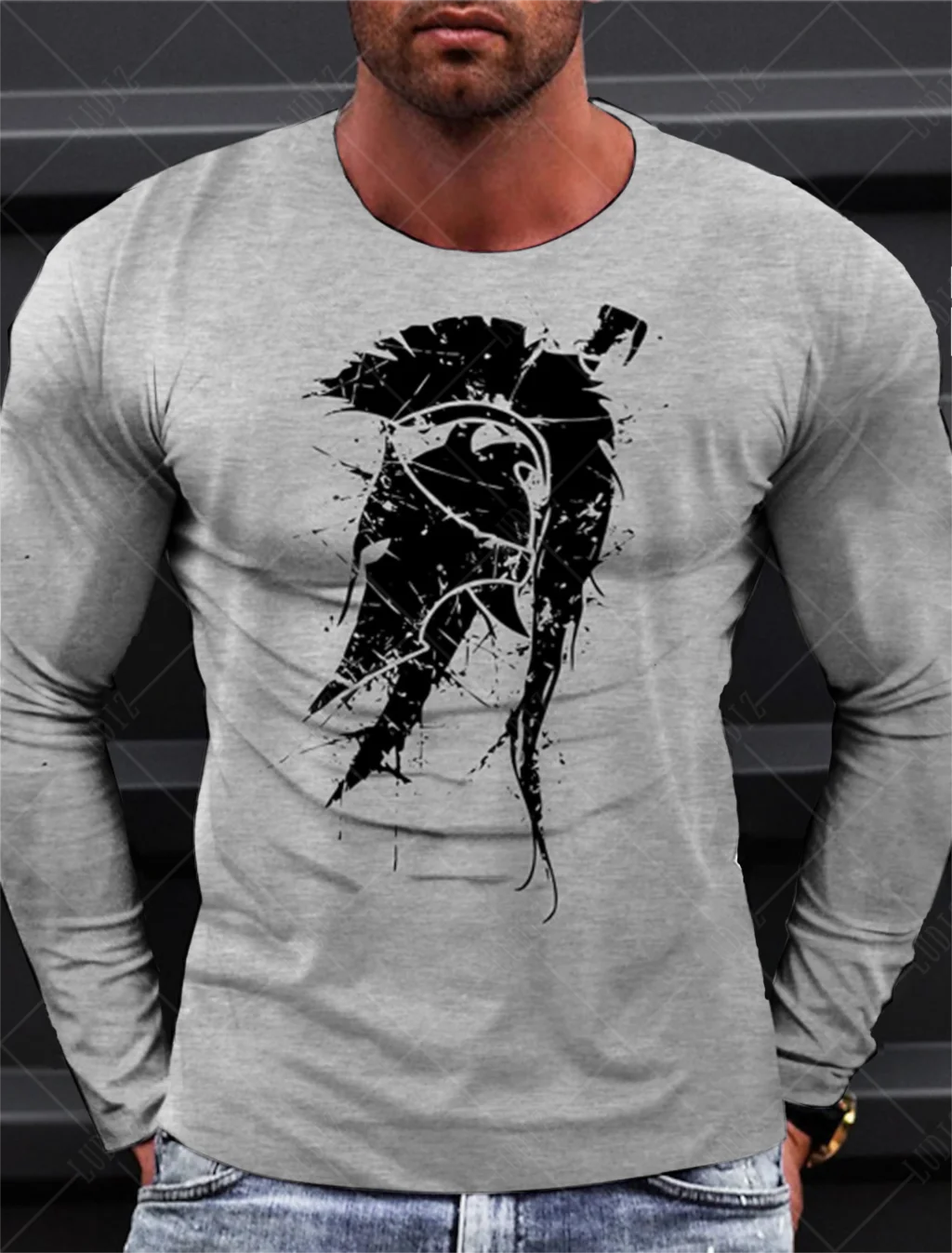Sparta Vintage Graphic Men's Long Sleeve T-shirt for Men Clothing Casual Tops Tee Fashion 3D Full Printing Tshirt Streetwear