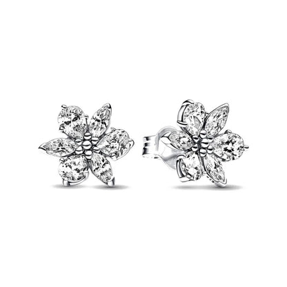 European New 925 Silver Butterfly Flower Stud Earrings, Fit Women's Festival Exquisite Charm Jewelry Gifts