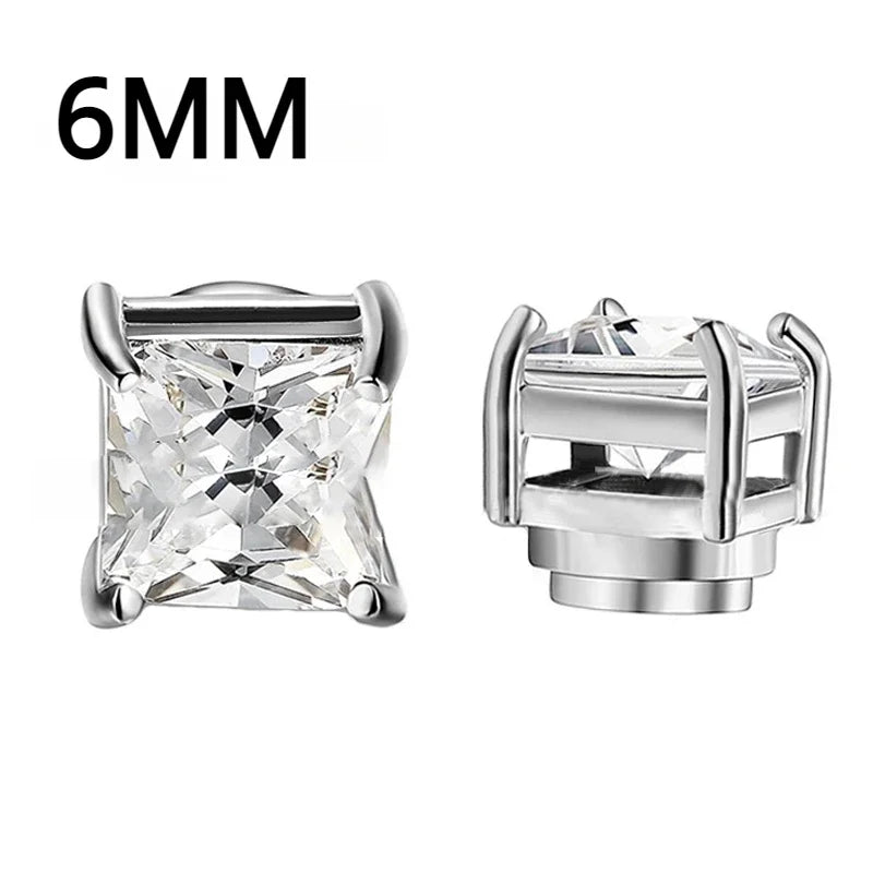 Magnetic Clip Earrings for Women and Men | No Piercing Crystal Studs