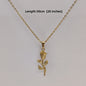 New Gold Plated Rose Flower Pendant Necklace Simple Vintage Clavicle Chain Stainless Steel Necklace for Men Women Jewelry Gifts