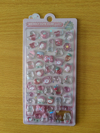 Japanese Anime Food Stamping Seal Fun | 3D Crystal Diamond Sticker Set for Kids