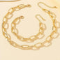 2 PCS Set Gold Color Link Chain Necklace Bracelet Set Punk Bracelet Big Link Chain Dubai Africa Party Jewelry Set Gift FOr Women