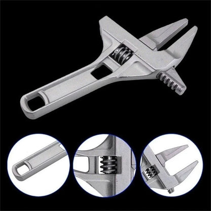 Mini Adjustable Bathroom Wrench | Strong Clamping Aluminum Spanner for Pipe Repair