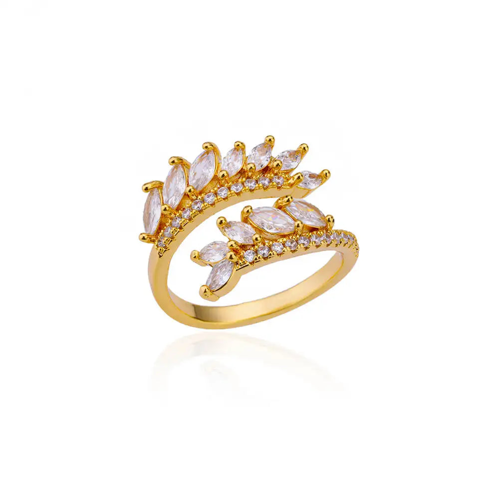 Luxury Rose Flower Zircon Rings For Women Gold Color Stainless Steel Fashion Butterfly Ring 2023 Wedding Aesthetic Jewerly Gift
