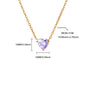 Stainless Steel Birthstone Pendant Necklace for Women Fashion Heart Crystal Zircon Charm Clavicle Chain Birthday Party Jewelry