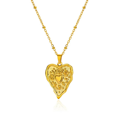 Geometric Heart Necklaces For Women Stainless Steel Gold Color Snake Chain Heart Necklace Aesthetic New Wedding Jewelry Gift