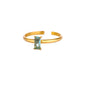 Stainless Steel Birthstone Rings For Women Gold Color Zircon Birthstone Opening Ring Minimalist Christmas Birthday Jewelry Gift