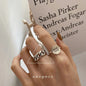 VENTFILLE 925 Sterling Silver Finger Rings New Fashion Creative Cross Hollow Chain Geometric Party Jewelry Gifts