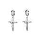 18K Gold Plated Portrait Coin Earrings | Stainless Steel Jesus Cross Dangle Huggie Earrings