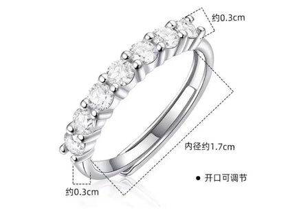 Moissanite Wedding Ring for Women | S925 Sterling Silver White Gold Plated Bridal Band