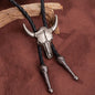 1Pcs Men's Long Necklace Pendant Bullhead Western Cowboy Elements Creative Styling Adjustable Chain Necklace Pendant