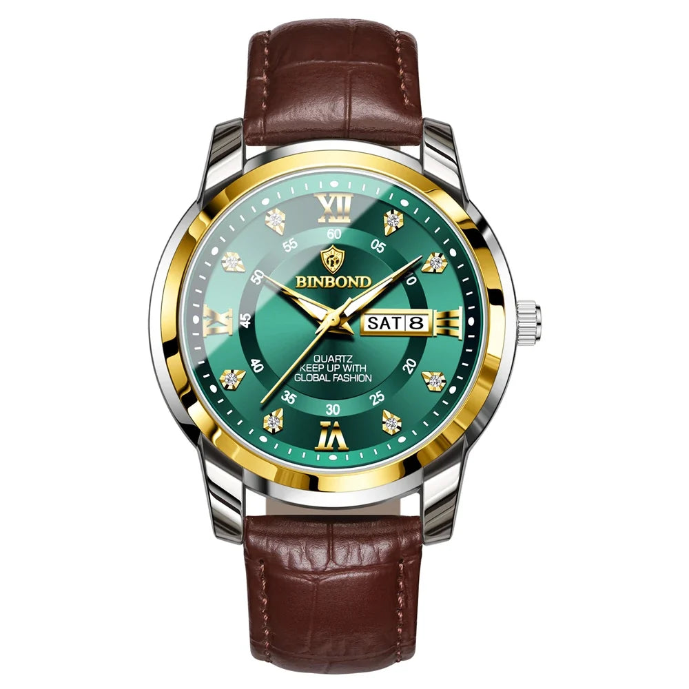 New Gifts Casual Business Diamond Clock Men Luxury Watch Automatic Watches Mens Fashion Quartz Wristwatches Gold Reloj Hombre
