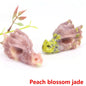 Dragon Head Statue Natural Gemstone - Peach Blossom Jade