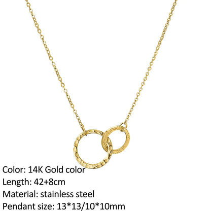 SUNIBI Fashion Stainless Steel Necklace for Woman Personality Infinity Cross Pendant Gold Color Necklaces on Neck Women Jewelry