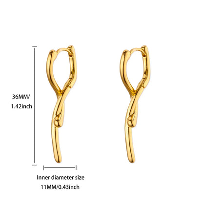Elegant Square Earrings for Women Girls Stainless Steel Hoop Earrings Luxury Wedding Engagement Aesthetic Jewerly aretes