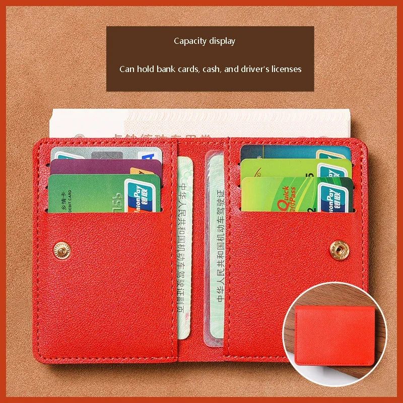 Mini Foldable Card Wallet | Unisex Soft Leather Driver's License Holder