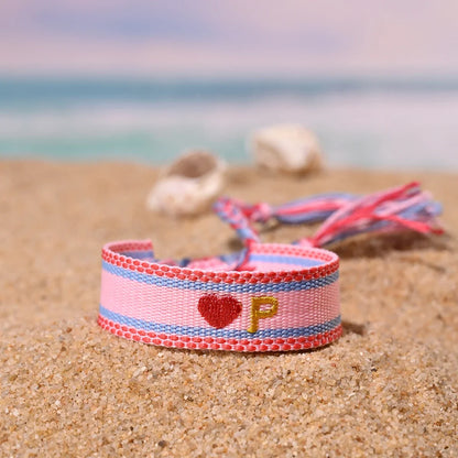 Handwoven Initial Letter Bracelet | Personalized Friendship Gift for Women