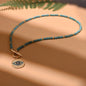 4mm Colorful Stone Choker Necklace for Women | Round Evil Charm Pendant
