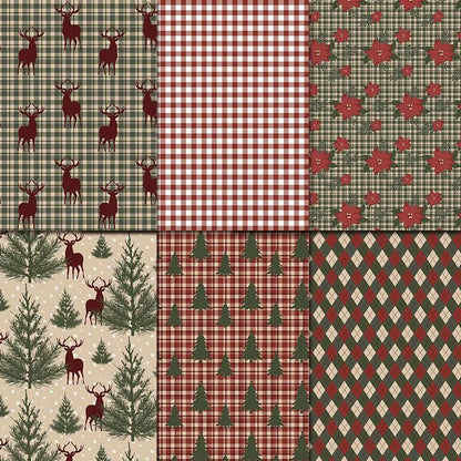 Vintage Merry Christmas Scrapbook Paper Pack | 24 Sheets Single-Sided Junk Journaling Craft Paper