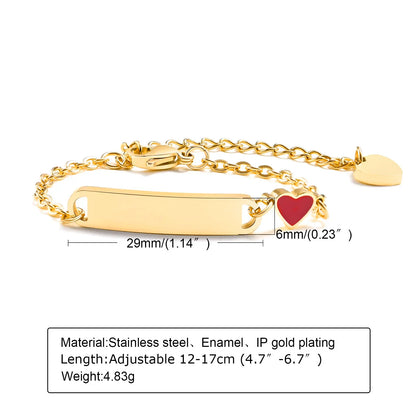 Personalized  Bracelet for Little Boy Girl,Stainless Steel Engraved Name Date  Son Daughter Mom Baptism Gift