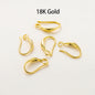 10pcs/lot 14K 18K Real Gold Earing Pendant Hook Ear Wire Hook For DIY Jewelry Making Earing Charms Accessories Components