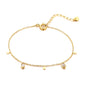 Birthstone Zirconia Thin Chain Link Cross Bracelet Stainless Steel Women's Adjustable Link Stacked Layered Chain Bracelets
