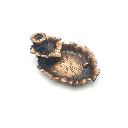 Backflow Incense Waterfall Burner | Metal Frog and Fish Aromatherapy Decor