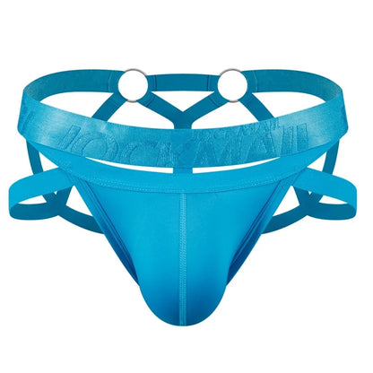 Men Sexy G String Thong Erotic Jockstrap Bondage Underwear Penis Pouch Strap Harness Lingerie Hollow Underpants Ice Silk Hot