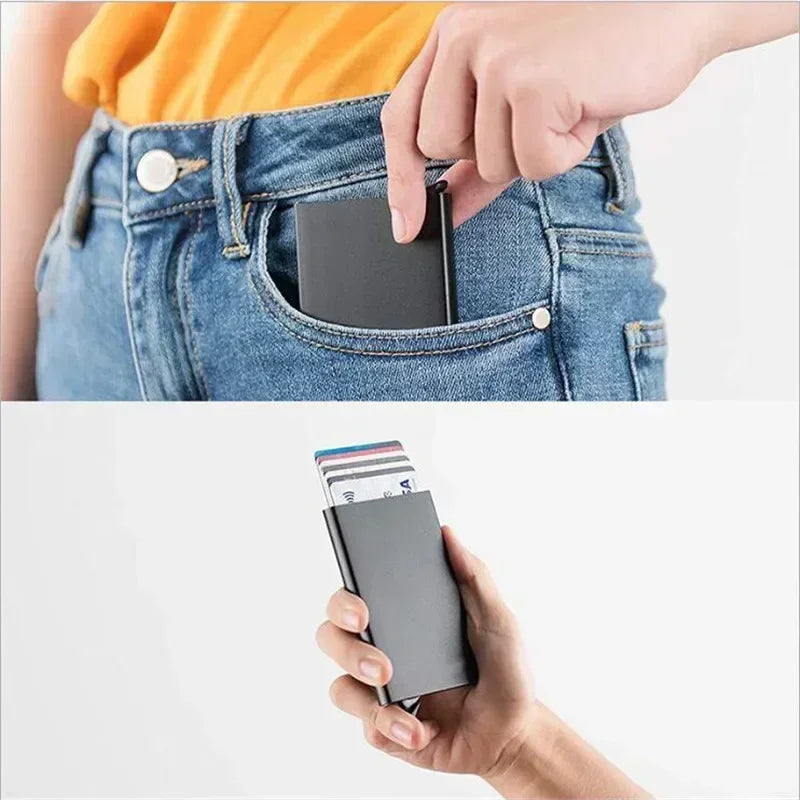 Slim Metal RFID Wallet | Minimalist Card Holder for Men and Women