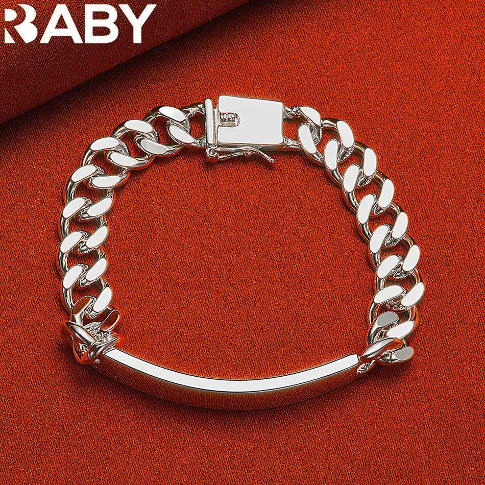 URBABY 925 Sterling Silver Square Chain Bracelets For Women Wedding Party Anniversary Gift Fashion Fine Jewelry
