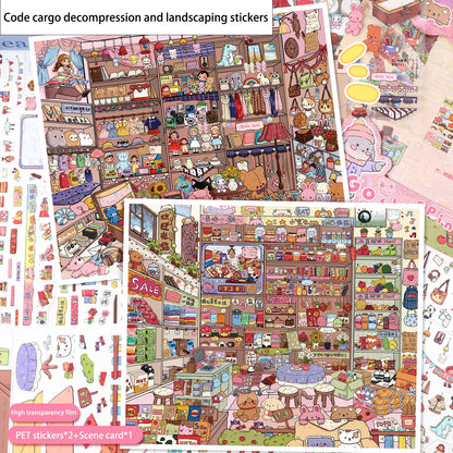 Vintage Grocery Store Stickers | 3D Miniature Collage Decals for DIY Crafts