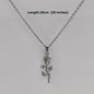 New Gold Plated Rose Flower Pendant Necklace Simple Vintage Clavicle Chain Stainless Steel Necklace for Men Women Jewelry Gifts