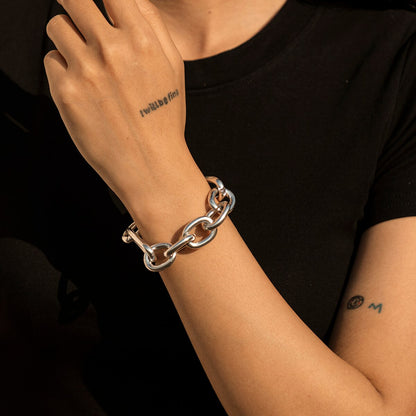 Hip Hop Thick Link Chain Bracelet Women's CCB Material