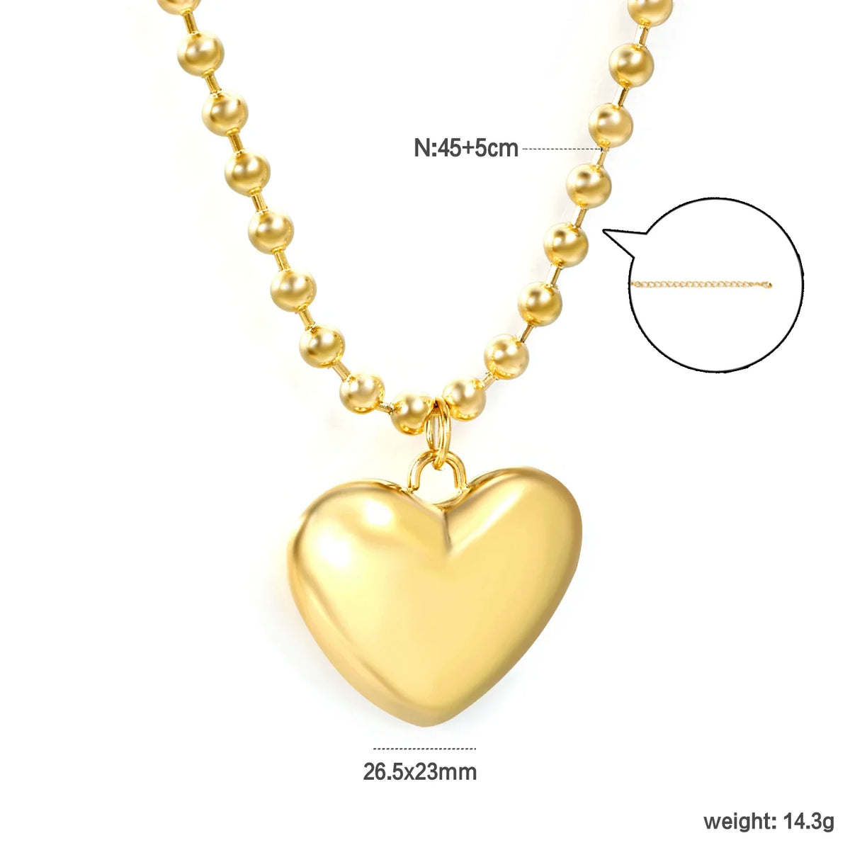 ASONSTEEL Romantic Heart Pendant Necklace | Gold Stainless Steel Choker for Women Gift