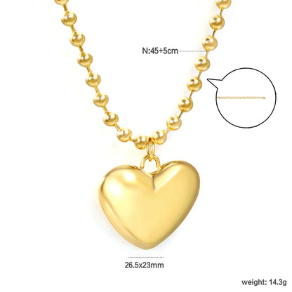 ASONSTEEL Romantic Heart Pendant Necklace | Gold Stainless Steel Choker for Women Gift
