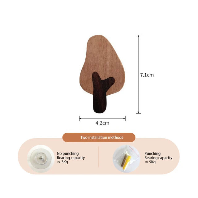 Wooden Animal Hook | Cute Wall Mounted Coat and Key Holder