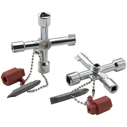 4in1 Silver Key Wrench Set | Electrical Elevator Control Cabinet Screwdriver Tool