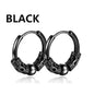 Vintage Punk Stainless Steel Stud Earrings for Men Women | 1 Pair Black Earrings Set