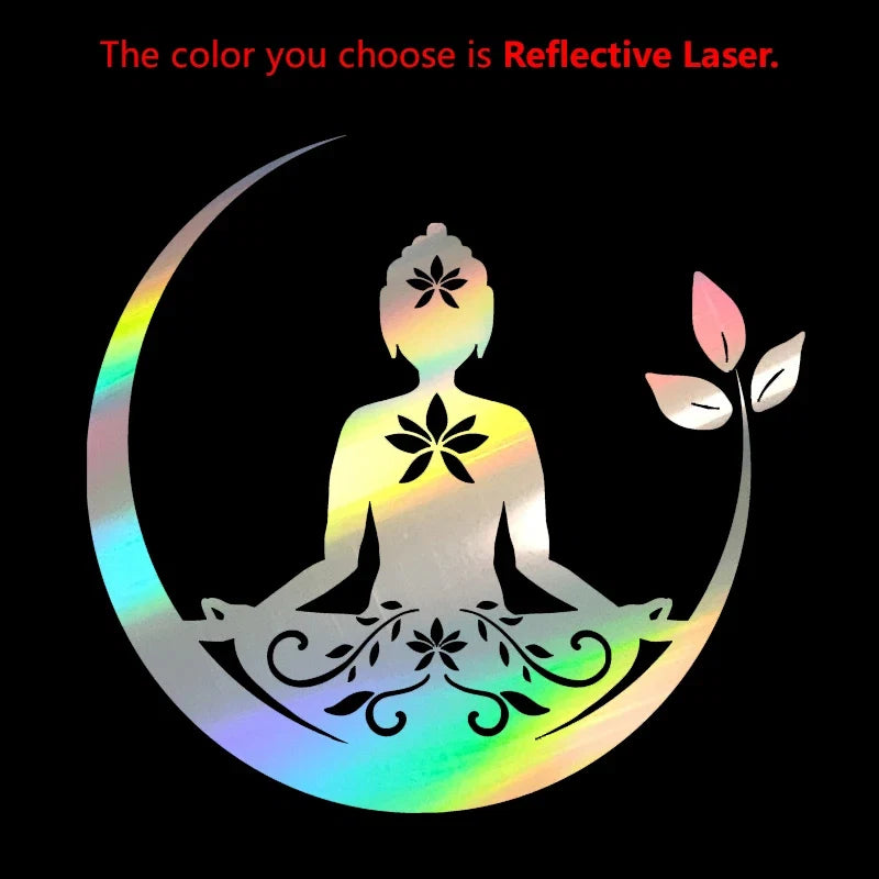 Buddha Chakra Peace Love Good Vibes Vinyl Sticker | Zentangle Mandala Laptop Decal