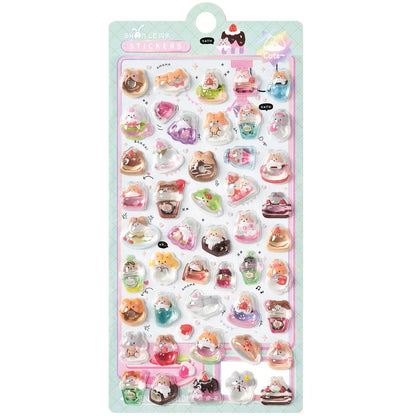 Japanese Anime Food Stamping Seal Fun | 3D Crystal Diamond Sticker Set for Kids