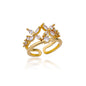 Luxury Rose Flower Zircon Rings For Women Gold Color Stainless Steel Fashion Butterfly Ring 2023 Wedding Aesthetic Jewerly Gift